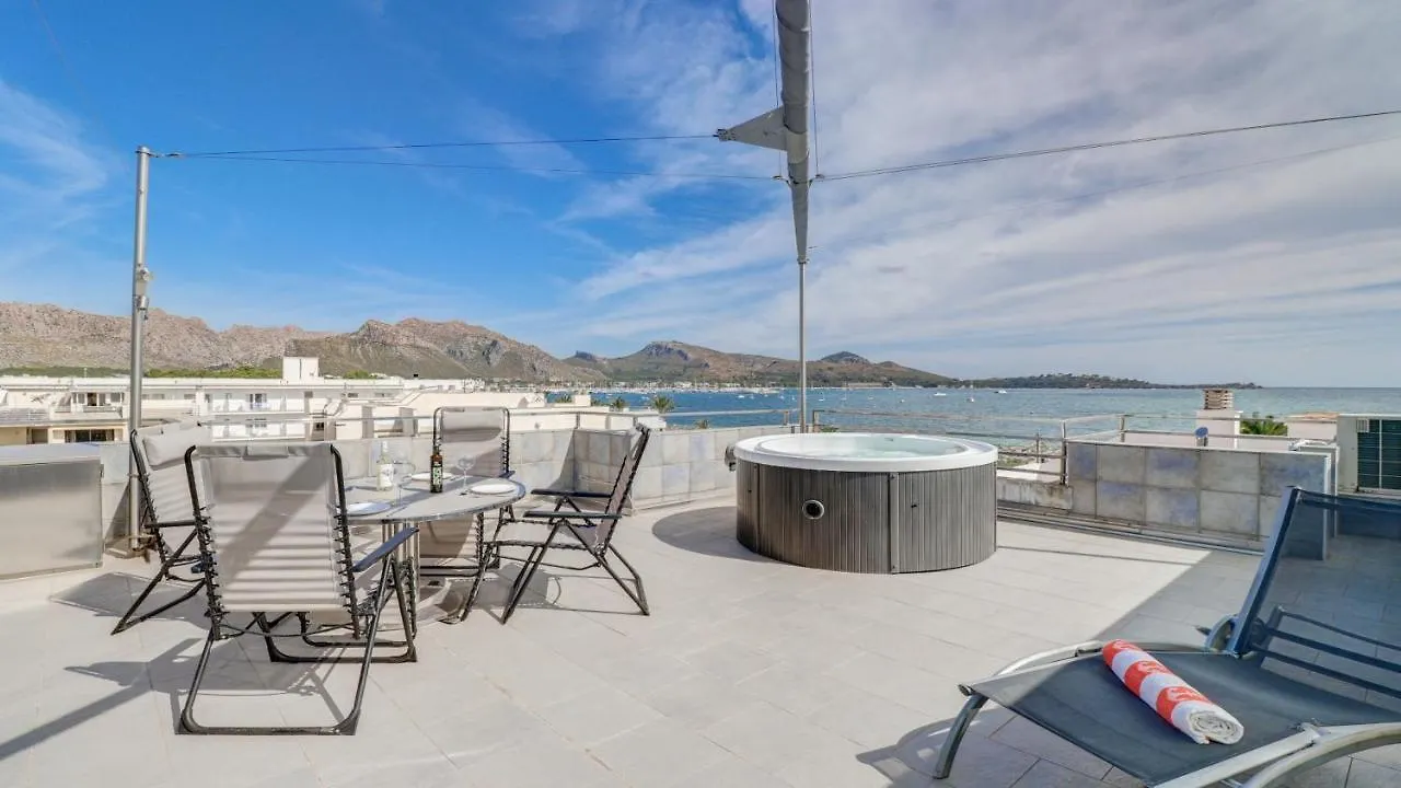 Elegant Apartment With Sea View In Puerto De Pollenca 120M² Jacuzzi بورت دي بوينسا