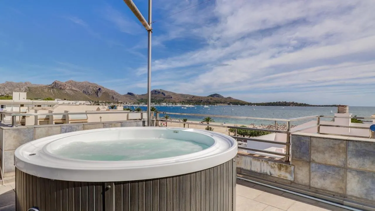 Seaside Oasis: Beachfront 2BR Apartment with Jacuzzi Terrace Port de Pollenca 0*,  Spain